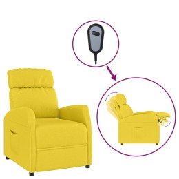 Elektryczny fotel rozkładany, jasnożółty, tkanina