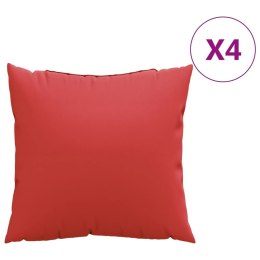 Poduszki ozdobne, 4 szt., czerwone, 40x40 cm, tkanina