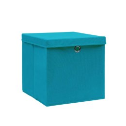  Pudełka z pokrywami, 4 szt., 28x28x28 cm, błękitne