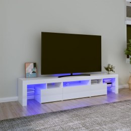  Szafka pod TV z oświetleniem LED, biała 200x36,5x40 cm cm