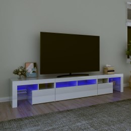  Szafka pod TV z oświetleniem LED, biała, 230x36,5x40 cm