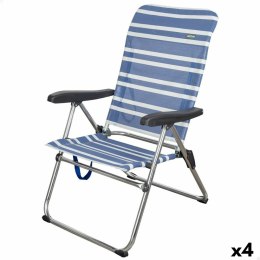 Fotel plażowy Aktive Mykonos Niebieski 47 x 93 x 63 cm (4 Sztuk)
