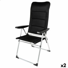 Fotel plażowy Aktive Deluxe Składany Czarny 49 x 123 x 67 cm (2 Sztuk)